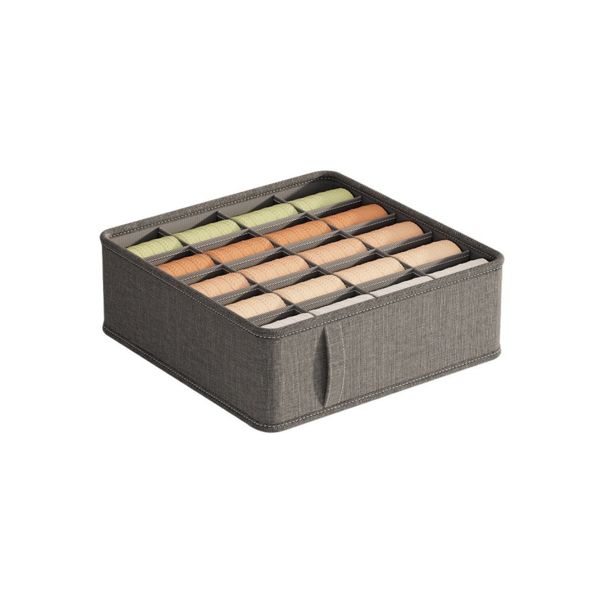 Sock Organizer Tray - กล่องเก็บของผ้าแบบพับได้สำหรับตู้เสื้อผ้า กล่องจัดระเบียบชุดชั้นใน กล่องเก็บของสำหรับเก็บถุงเท้า ชุดชั้นใน เนคไท เข็มขัด