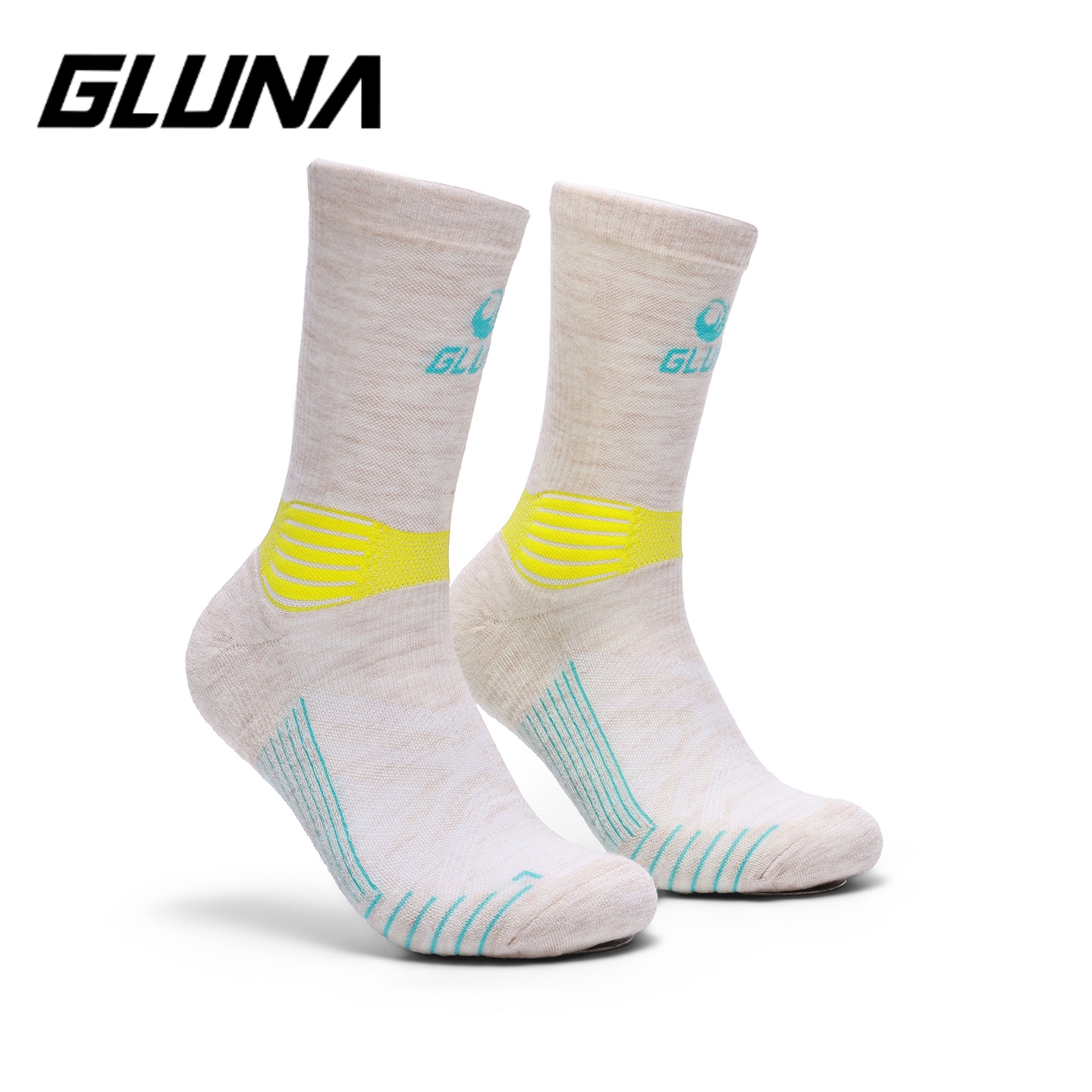 Wool Hiking Sock - ถุงเท้ากีฬา GLUNA สำหรับเดินป่า วิ่ง ดูดซับความชื้น แห้งเร็ว