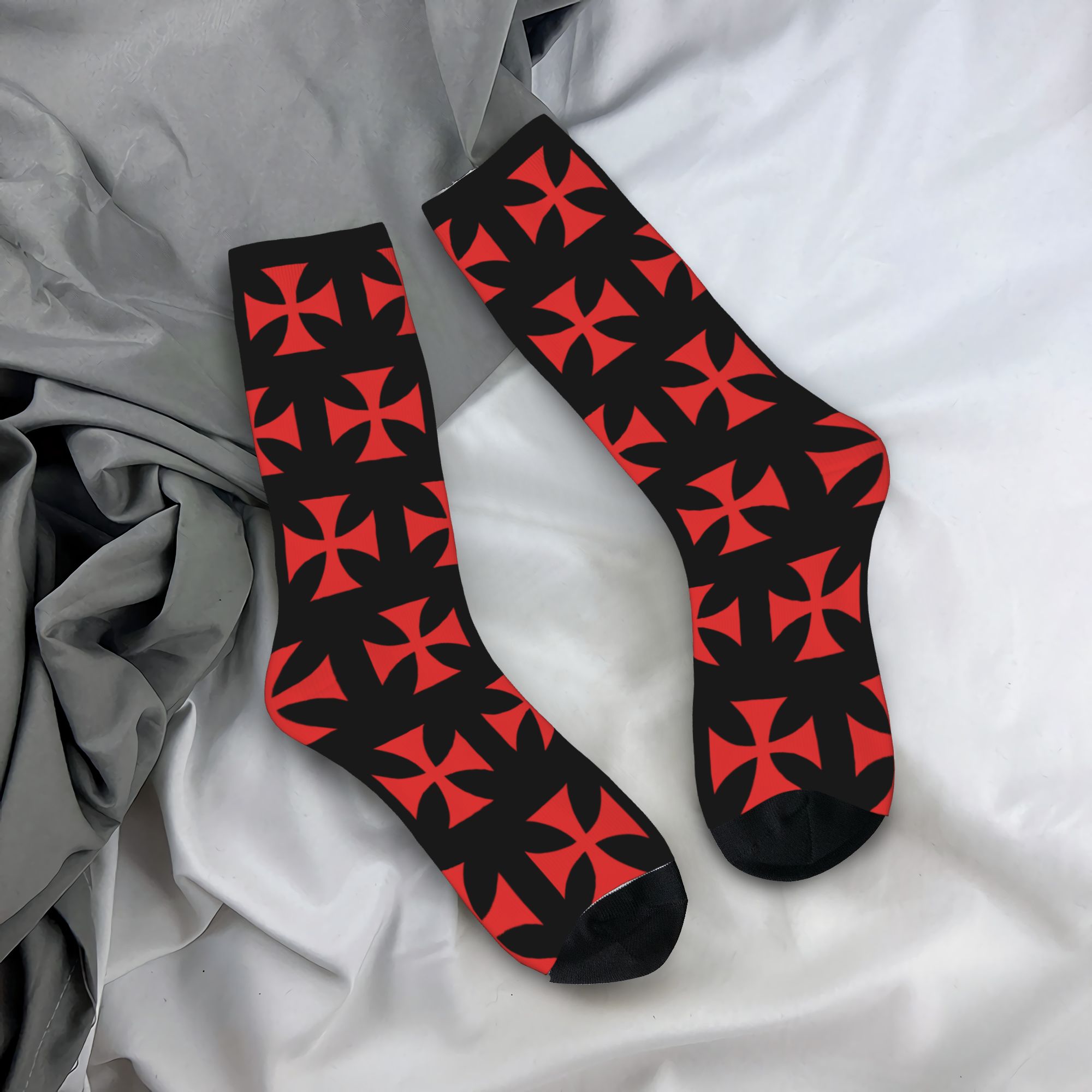ถุงเท้าลายกางเขนเทมพลาร์สีแดงแ - Dress Sock Men บทวิจารณ์และราคา