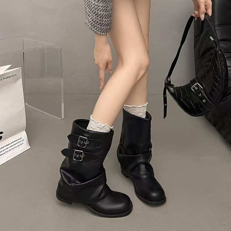 รองเท้าบูทผู้หญิงสีดำทรงหลวมระ - Boot Sock Slouchy บทวิจารณ์และราคา