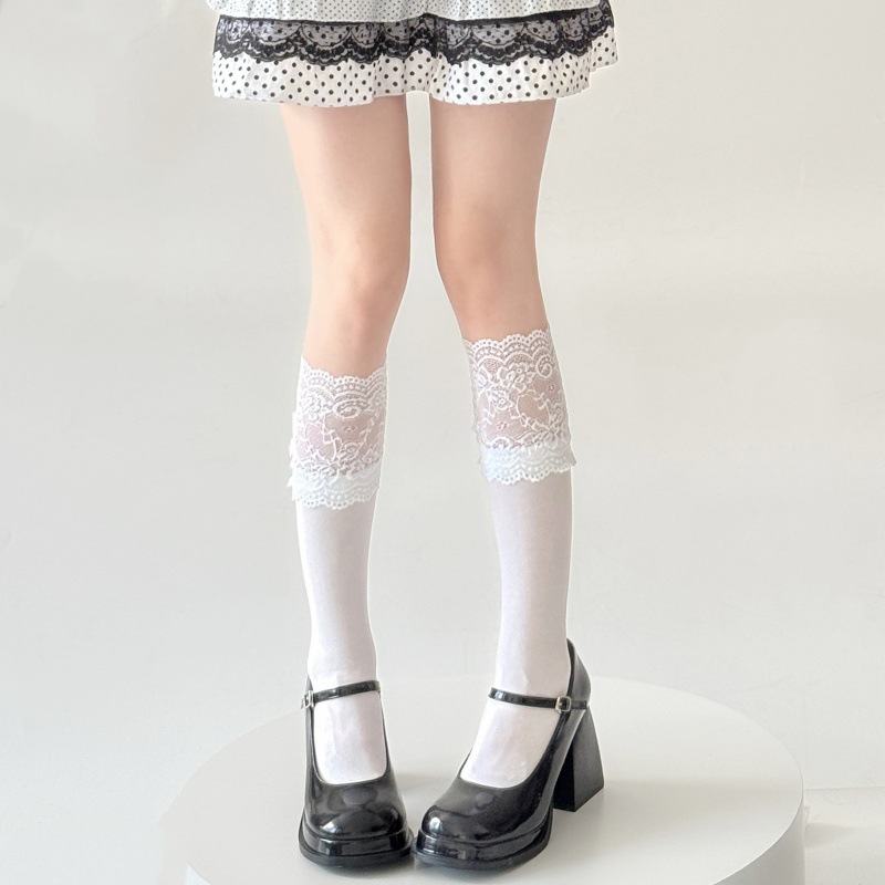 ถุงเท้าลูกไม้สีขาวสไตล์วินเทจส - Boot Sock Slouchy บทวิจารณ์และราคา
