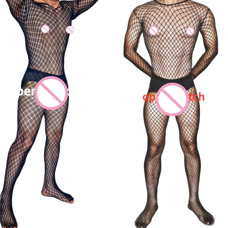 Plus ขนาดชายสีดําเซ็กซี่ชุดชั้ - Fishnet Stocking Women บทวิจารณ์และราคา