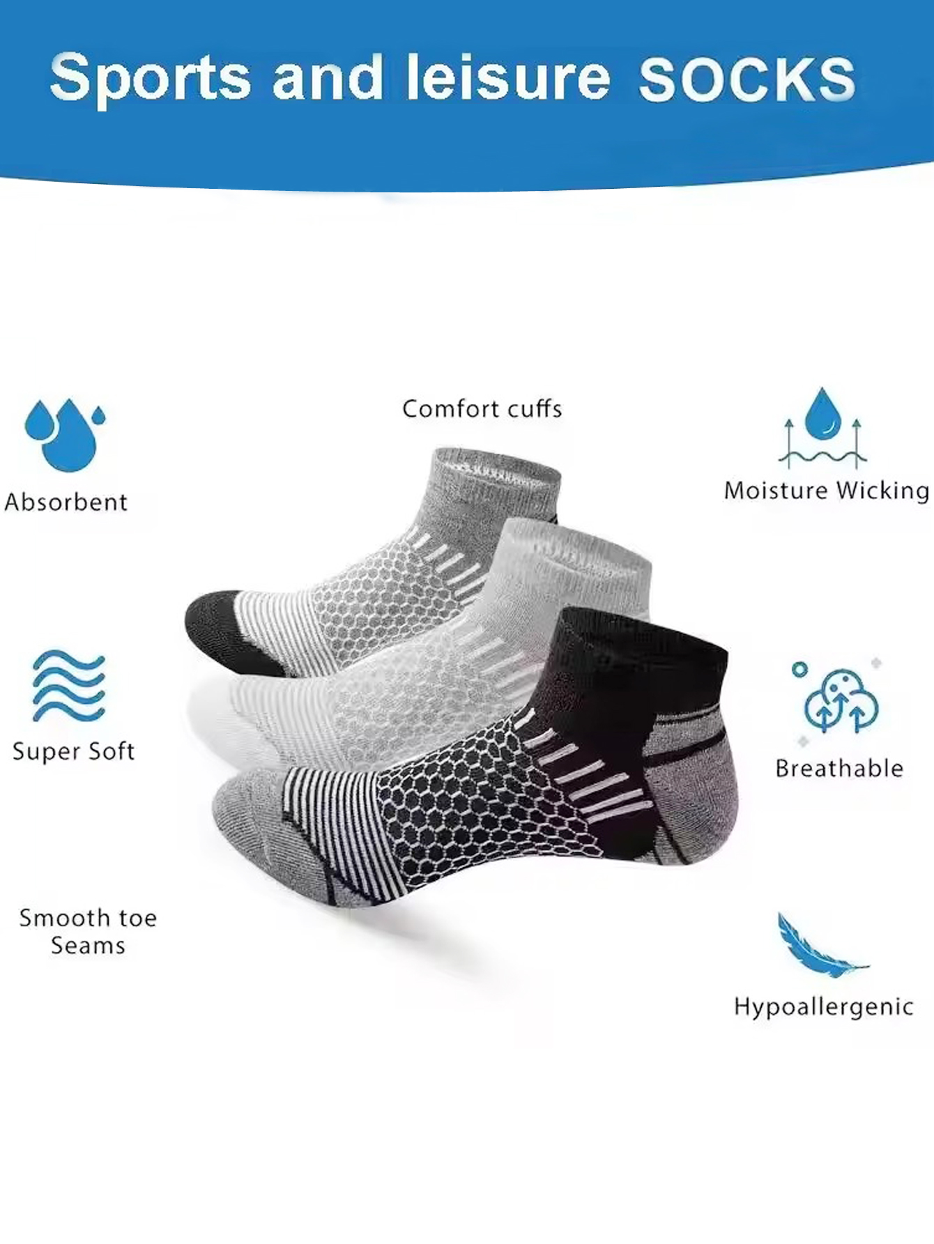 ถุงเท้าข้อสั้นผู้ชายแบบตาข่ายร - Ankle Sock Low Cut บทวิจารณ์และราคา